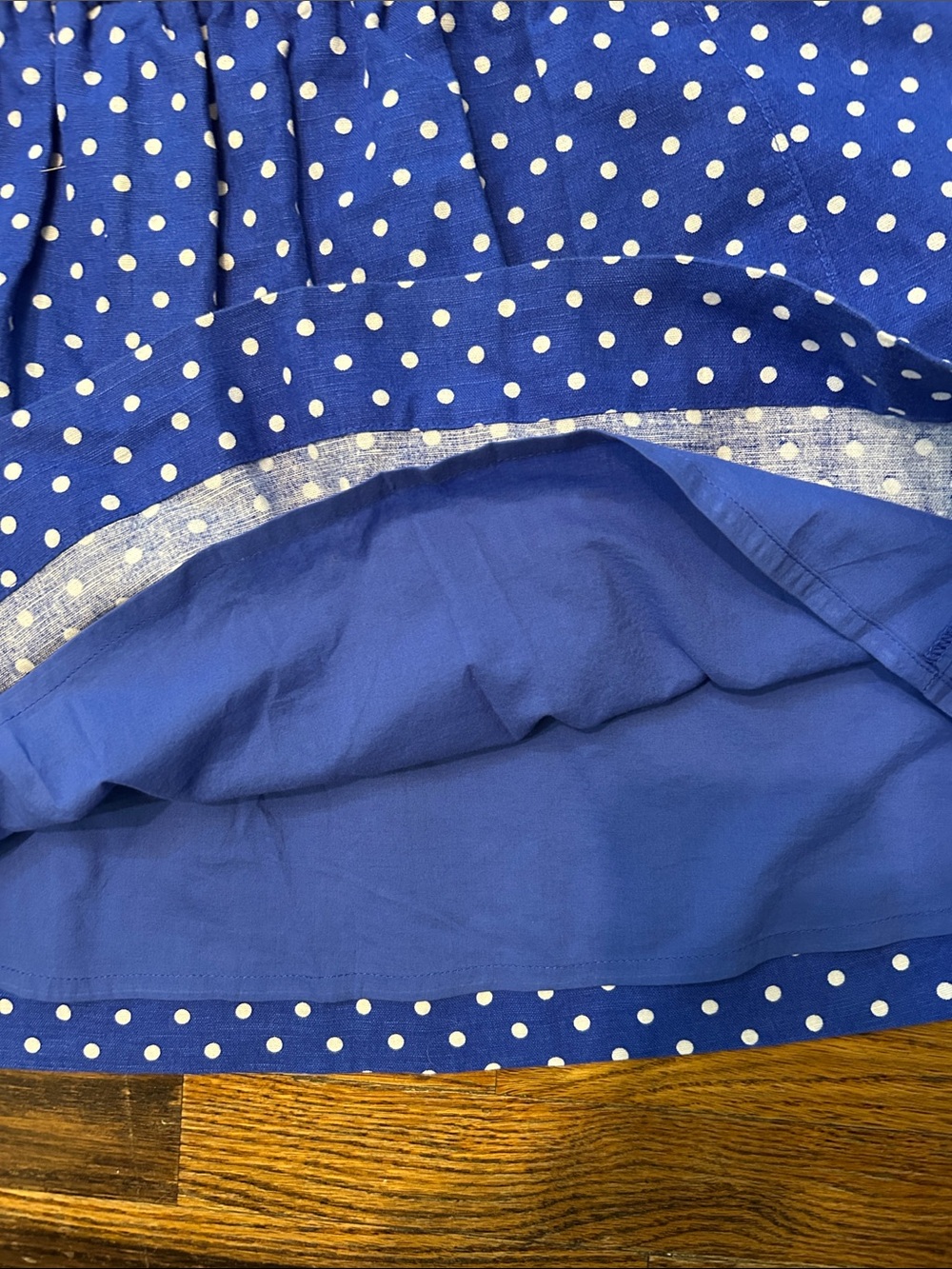 J. Crew Royal Blue Polka Dot Drawstring Mini Skirt - Picture 9 of 9